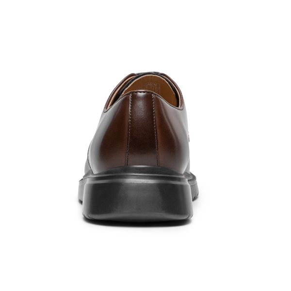 [MaxFlex Ease Polish] Men's Plain-Toe Lightweight Oxford Shoes - DARK BROWN - 5